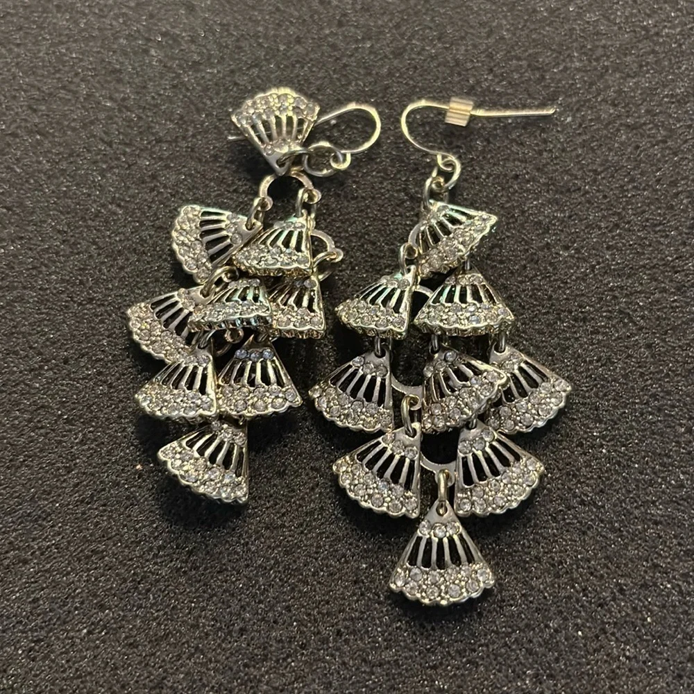 WHBM Gold Pave Chandelier Earring